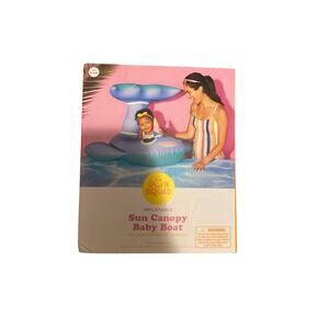 Sun Squad Inflatable Sun Canopy Baby Boat Blue Narwhal New in Box
